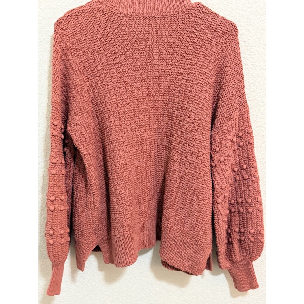 Madewell Bobble Knit Cardigan Dusty Rose Open Front Pom Pom Sleeve Size Small - Picture 7 of 7